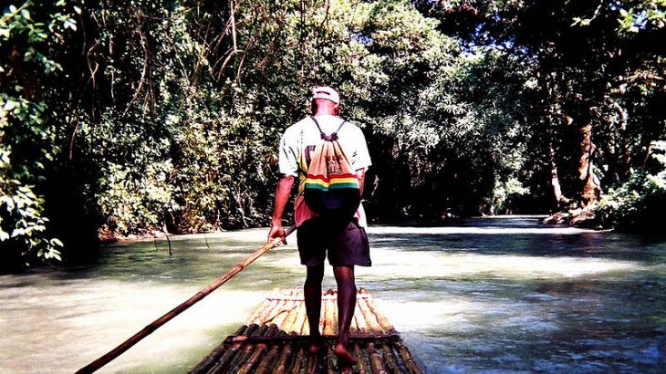 man-bamboo-raft-jamaica