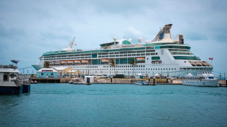 cruise-ship-docked-blue-ocean