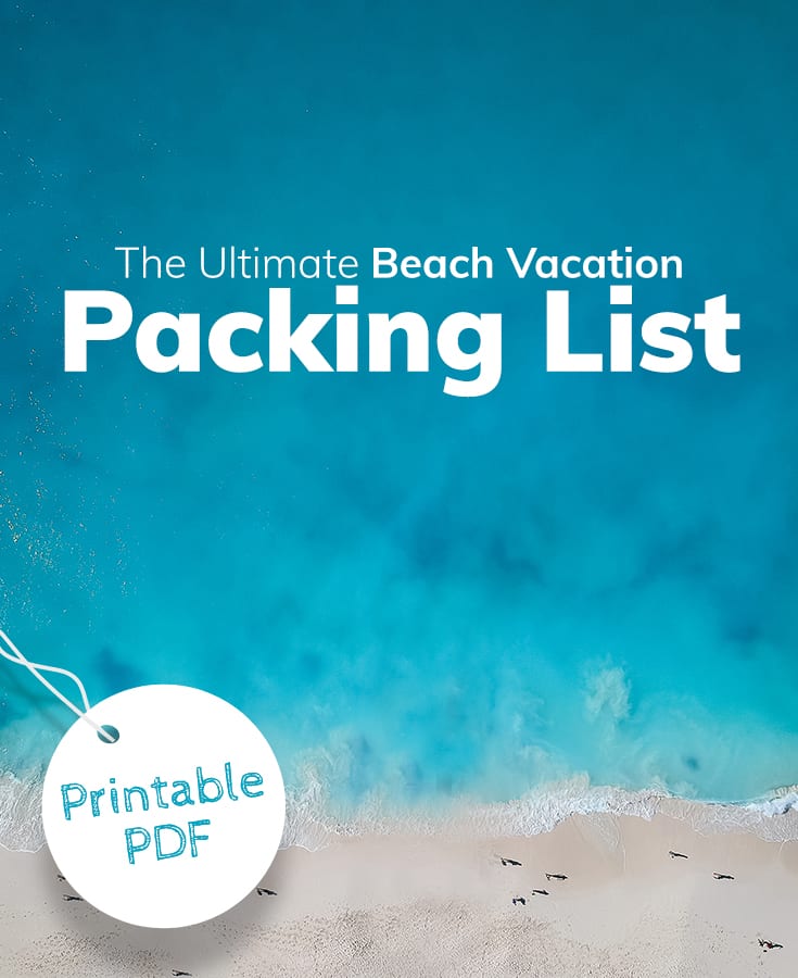 Beach vacation packing list printable PDF from Beach.com
