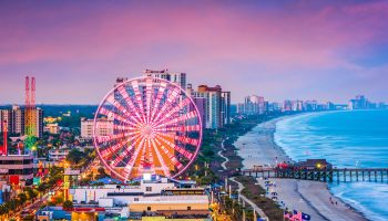 An oblique aerial view of Myrtle Beach, South Carolina.