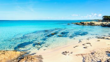 One of the most beautiful sandy beaches of the Mediterranean, La Pelosa, Stintino, Sardinia, Italy