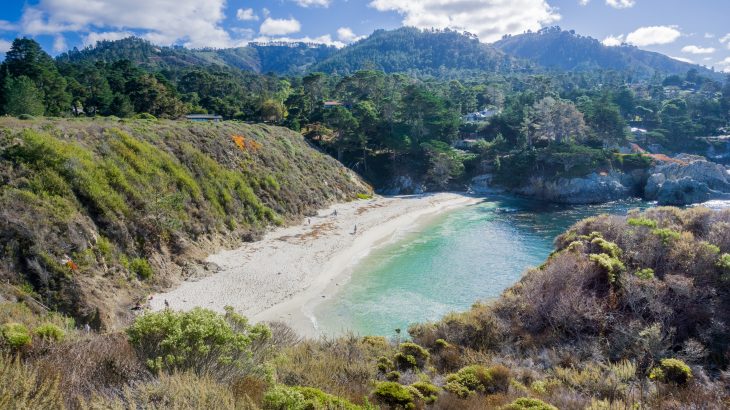 Gibson's Beach on a sunny day, Point Lobos State Natural Reserve, Carmel-by-the-Sea, Monterey Peninsula, California