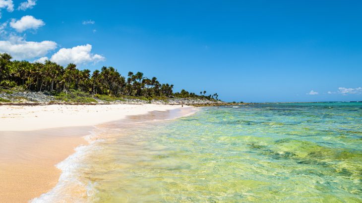 Xcacel beach on the Caribbean Sea coast