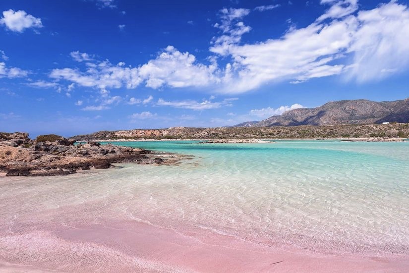 Pink sands of Elafonissi Crete beach