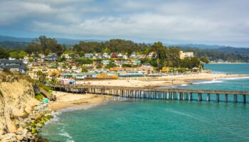 View of the pier and beach in Capitola, California