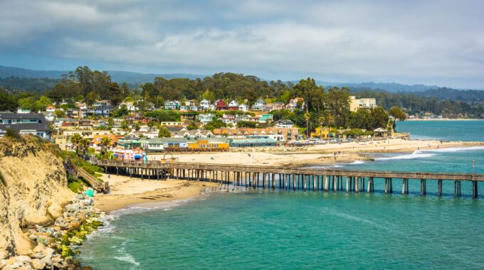 View of the pier and beach in Capitola, California