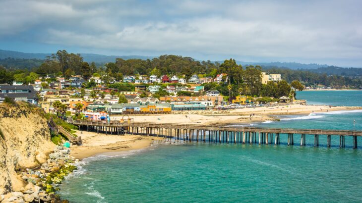 View of the pier and beach in Capitola, California